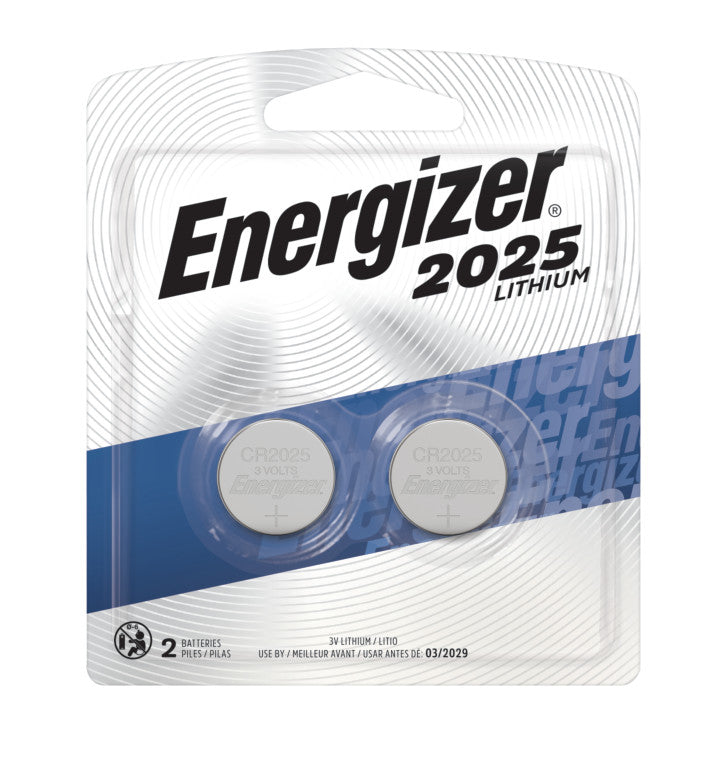 Energizer 2025 Batteries Pack of 2, 3V Lithium Coin Batteries (SPQ 120)