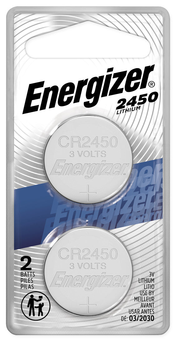 Energizer 2450 Lithium Coin Battery, Pack of 2 (SPQ 72)
