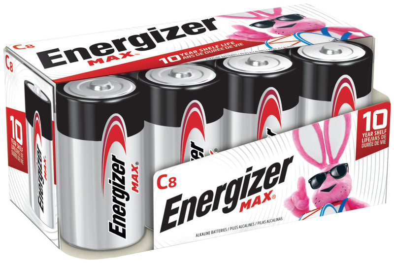 Energizer MAX C Batteries Pack of 8, C Cell Alkaline Batteries (SPQ 12)