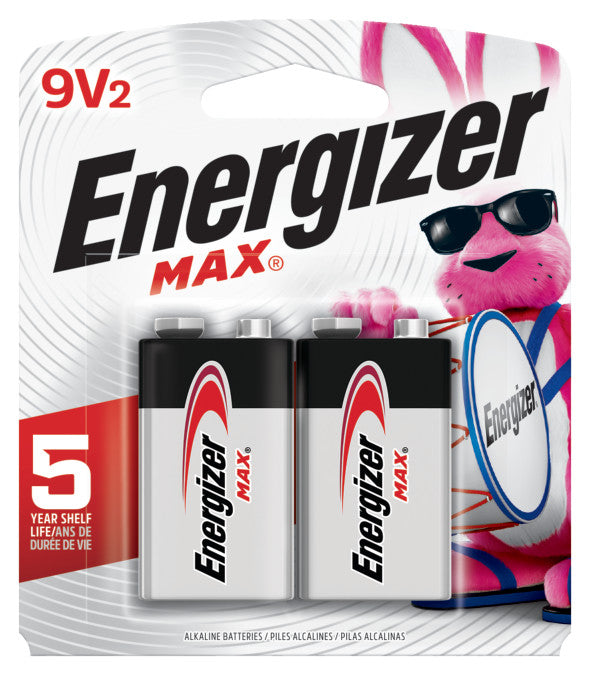 Energizer MAX 9V Batteries Pack of 2, 9 Volt Alkaline Batteries (SPQ 24)