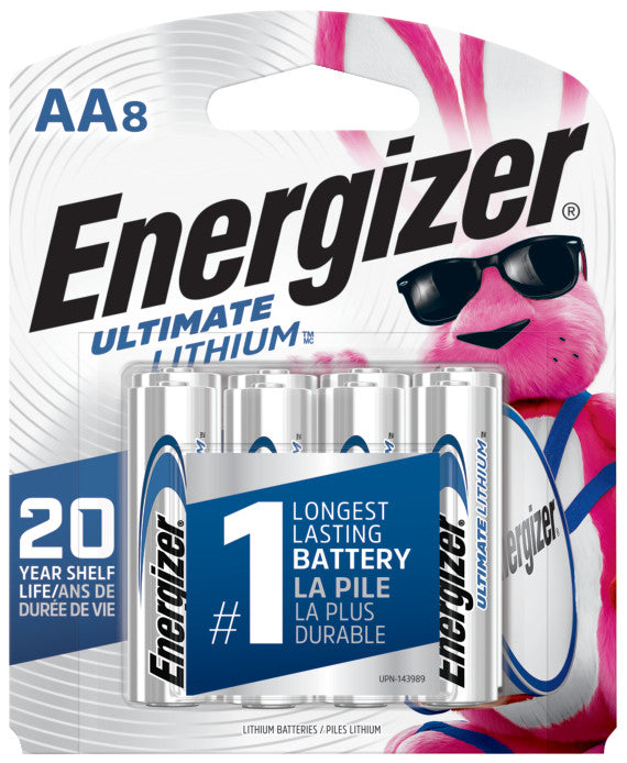 Energizer Ultimate Lithium AA Batteries (SPQ 8), 1.5V Lithium Double A Batteries (SPQ12)