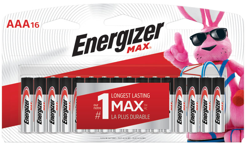 Energizer MAX AAA Batteries Pack of 16, Triple A Alkaline Batteries (SPQ 12)
