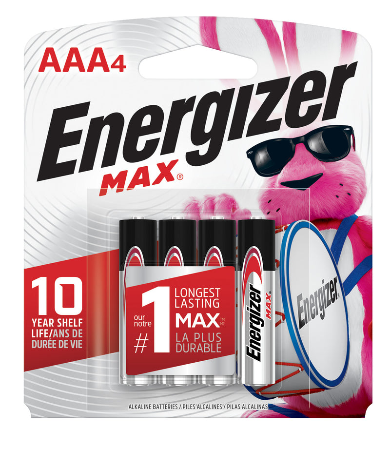 Energizer MAX AAA Batteries Pack of 4 , Triple A Alkaline Batteries (SPQ 24)