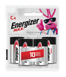 Energizer MAX C Batteries Pack of 4, C Cell Alkaline Batteries (SPQ 12)