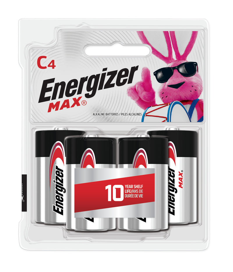 Energizer MAX C Batteries Pack of 4, C Cell Alkaline Batteries (SPQ 12)